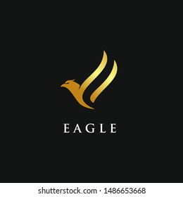 Golden Eagle Phoenix Bird Logo Design Stock Vector Royalty Free