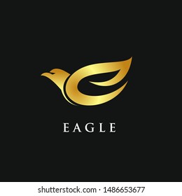 Plantilla de diseño del logotipo de aves de Eagle dorado Phoenix, diseño del logotipo de aves, logotipo de clase