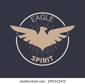 golden eagle spirit circular emblem