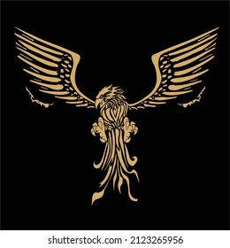 Golden Eagle Vector Design, suitable use for element design or clothing print