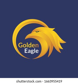 Golden Eagle Vector Logo Or Icon Design Template