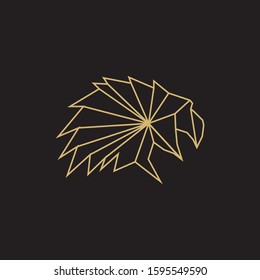 Golden eagle vector logo template