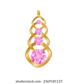 golden earring with diamond gem art design jewelry