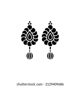icono de aretes dorados en vector. Logotipo