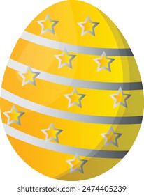 Golden Easter Day Eggs Icon. Isolated on White Background. Vector Illustration