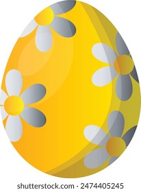 Golden Easter Day Eggs Icon. Isolated on White Background. Vector Illustration