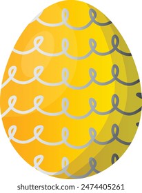 Golden Easter Day Eggs Icon. Isolated on White Background. Vector Illustration