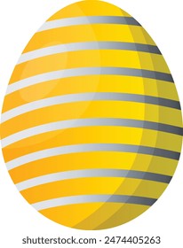 Golden Easter Day Eggs Icon. Isolated on White Background. Vector Illustration