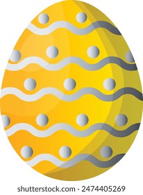 Golden Easter Day Eggs Icon. Isolated on White Background. Vector Illustration