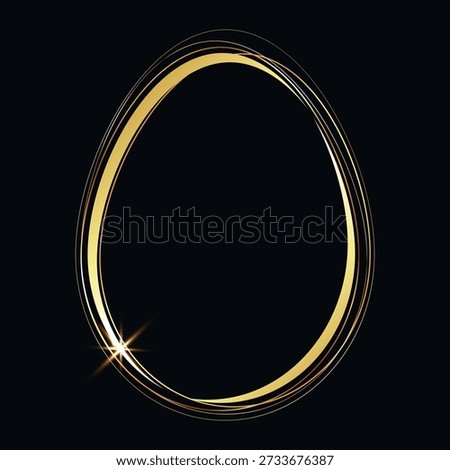 Golden Easter egg, beautiful festive design