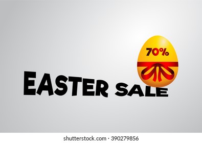 Golden easter egg a discount label, easter sale