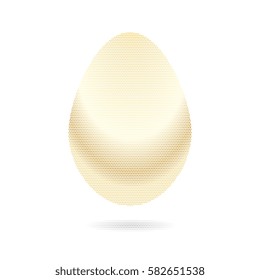 golden easter egg from dots. halftone effect. vector graphic element for design