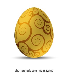 golden easter egg with floral pattern
