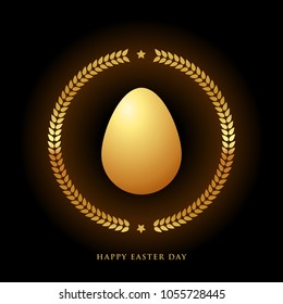 Golden Easter Egg with Geometric wreath