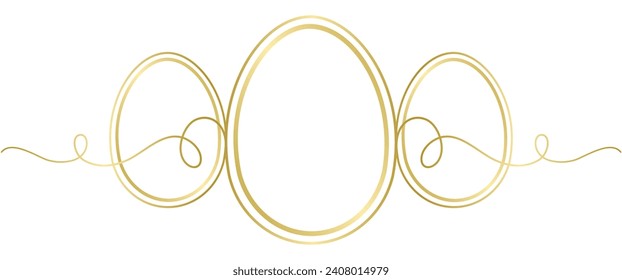 golden easter egg line art style vector illustration