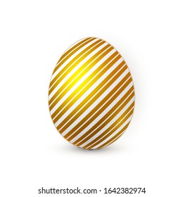 Golden Easter egg on white background. Easter egg for Your design. Vector illustration.