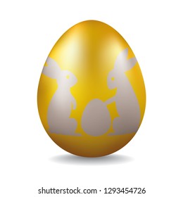 Goldenes Ostereier mit Silberbestücken Silhouette, Vektorgrafik