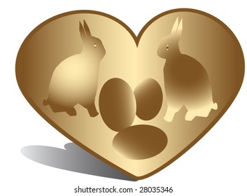 golden easter hurt with bunny