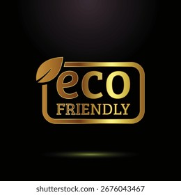 Design de rótulo ecológico dourado Promovendo a sustentabilidade ambiental e responsabilidade por produtos ecologicamente corretos