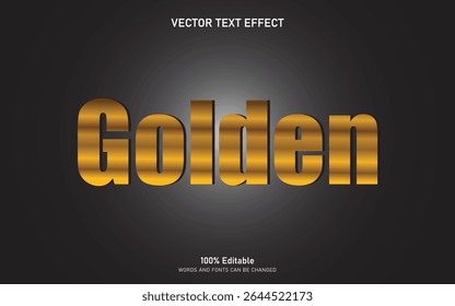 Golden editable text effect 3d Text style