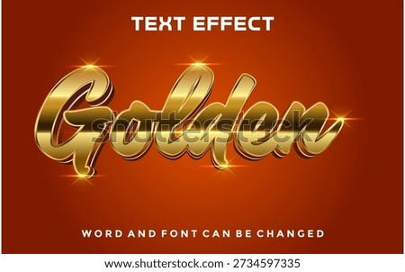 Golden editable text effect	 design template