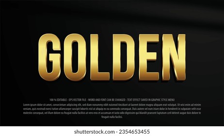 Golden editable text effect mock up use for logo and business brand