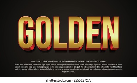 Golden editable text effect template use for logo and business brand