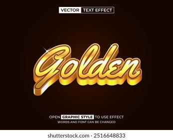 Texto editable dorado, efecto de fuente, texto 3D para el título