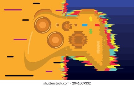 Golden edition joystick with buttons getting blurry