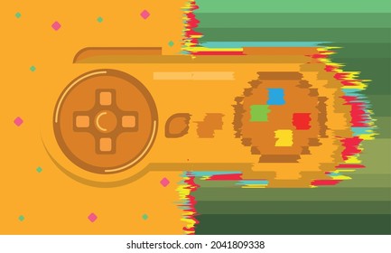 Golden edition joystick moving trough a screen