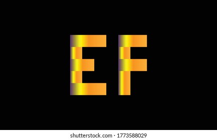 Golden EF letter logo Design.
