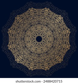 Mandala lujo efecto dorado