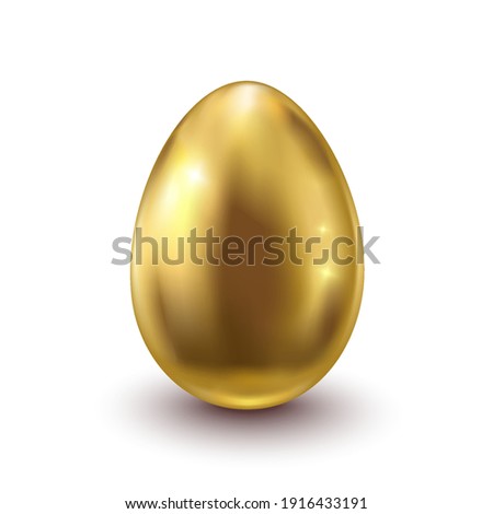 Golden egg, child's surprise for Easter and holidays, broken. Success symbol.