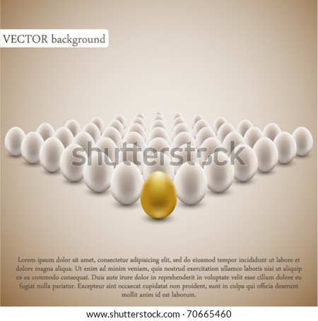 Golden egg concept background.