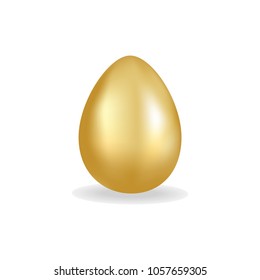 Golden egg for Easter Day, vector