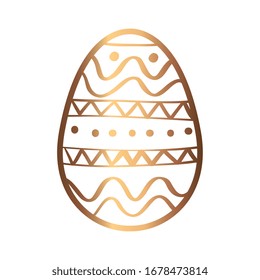 golden egg easter decorated isolated icon vector illustration design