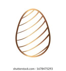 golden egg easter with lines decorated isolated icon vector illustration design