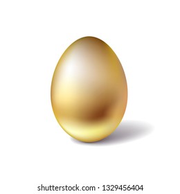Golden Egg On White Background Light Stock Vector (Royalty Free) 1018952053