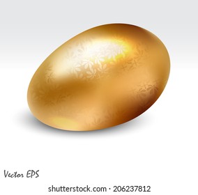 Golden egg with floral pattern- vector eps10