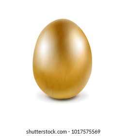 Golden Egg Isolated With Gradient Mesh, Vector Illustration