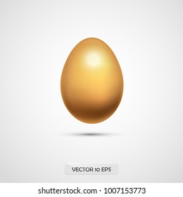 Golden egg. Isolated on white. Vector.