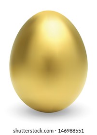 Golden Egg Isolated On White Background. EPS-10