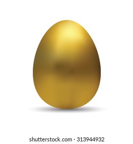 Golden egg isolated on white background. Vector image.