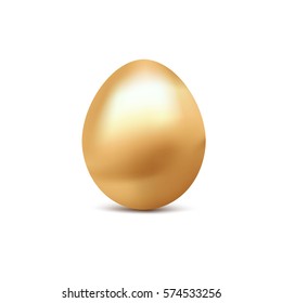 Golden egg isolated on white background. Vector illustration.