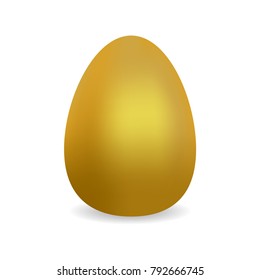Golden egg isolated on white background. The symbol of Easter. Vector