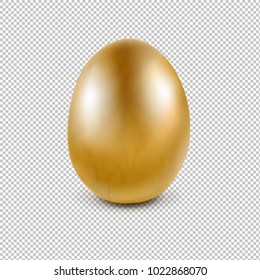 Goldenes Ei einzeln auf transparentem Hintergrund mit Farbverlauf-Mesh, Vektorgrafik