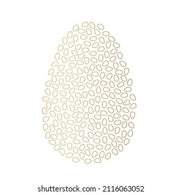 golden egg made of many small eggs - vector illustration