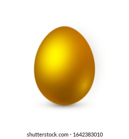Golden egg on white background. Design template. Vector illustration.