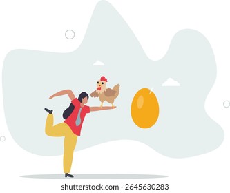 Golden egg, investimento precioso de alto retorno ou planejamento de aposentadoria de sucesso com conceito de dividendo.