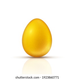 Golden egg. Realistic vector illustration isolated on white background.